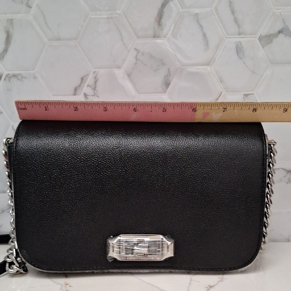 Rebecca Minkoff Black Crossbody Bag with Silver Chain - Picture 11 of 14